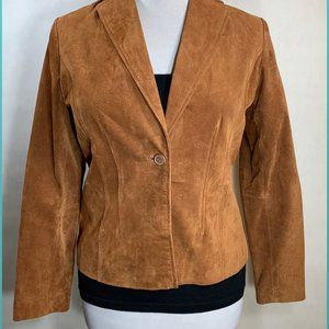 Relativity Tan Suede Button Blazer Jacket
